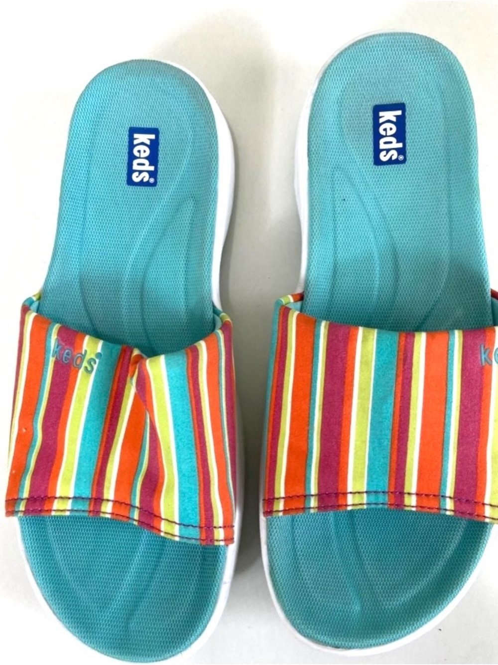 Keds 6M Teal Slide Summer Pool Beach Sandals